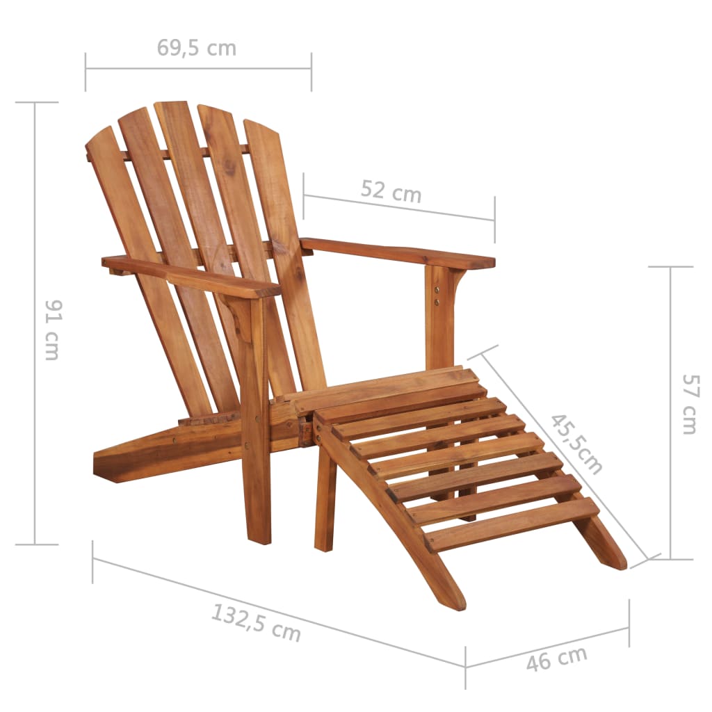 Adirondack-Gartensessel Mit Fußablage Akazie Massivholz - Fuer Daheim