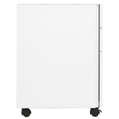 Aktenschrank Mit Rollen Weiß 30X45X59 Cm Stahl - Fuer Daheim