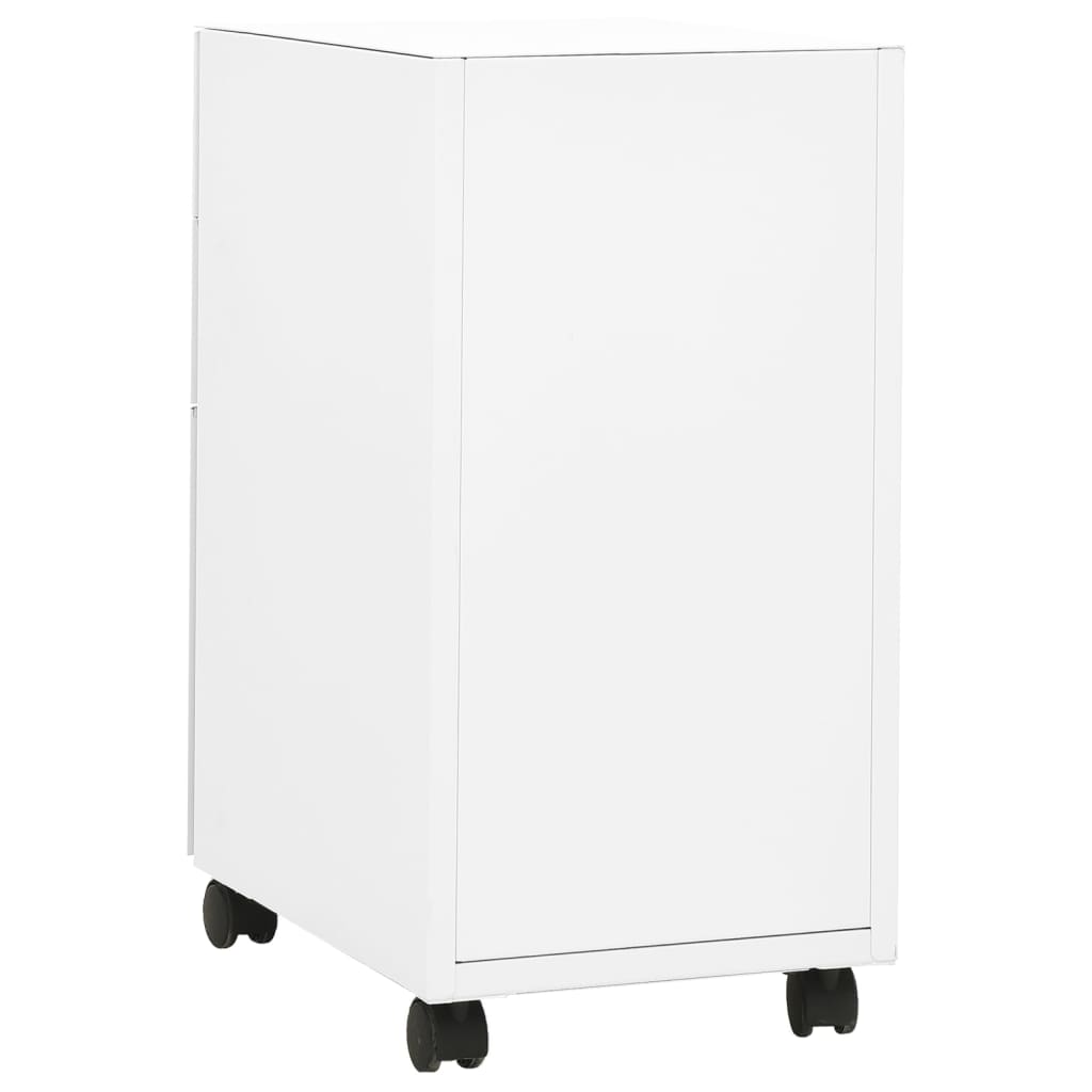 Aktenschrank Mit Rollen Weiß 30X45X59 Cm Stahl - Fuer Daheim