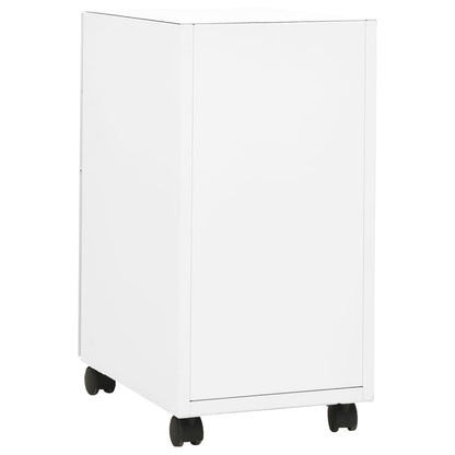 Aktenschrank Mit Rollen Weiß 30X45X59 Cm Stahl - Fuer Daheim