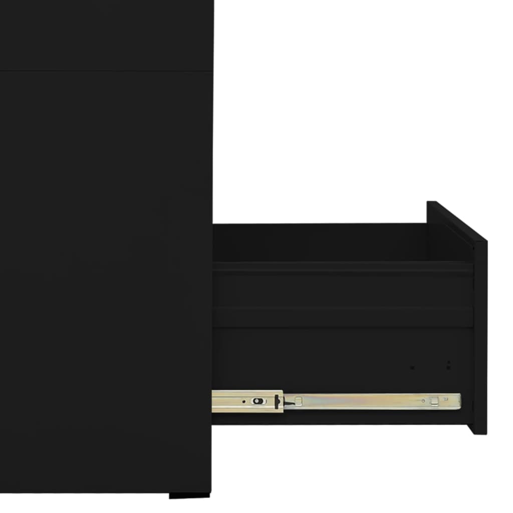 Aktenschrank Schwarz 46X62X72,5 Cm Stahl 46 x 62 x 72.5 cm - Fuer Daheim