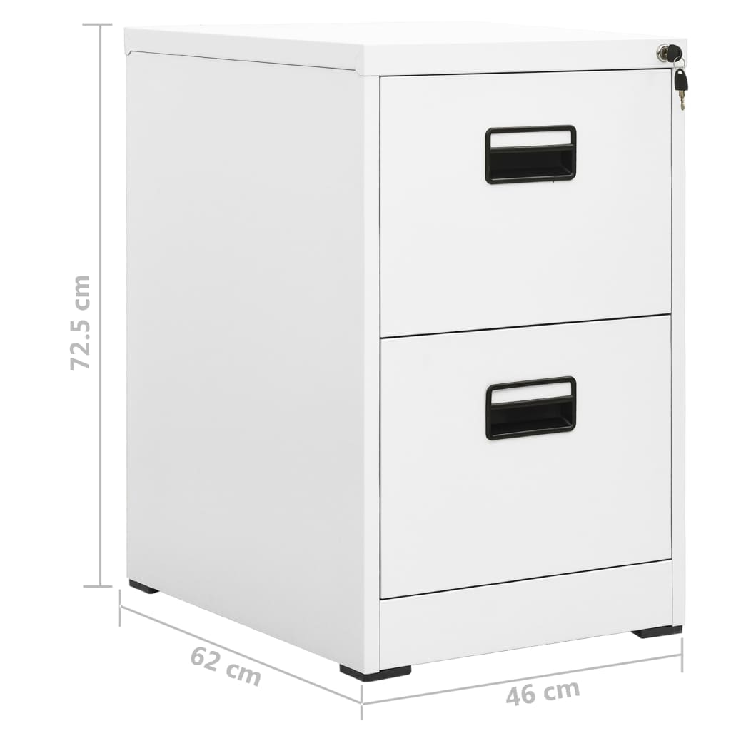 Aktenschrank Weiß 46X62X72,5 Cm Stahl 46 x 62 x 72.5 cm - Fuer Daheim