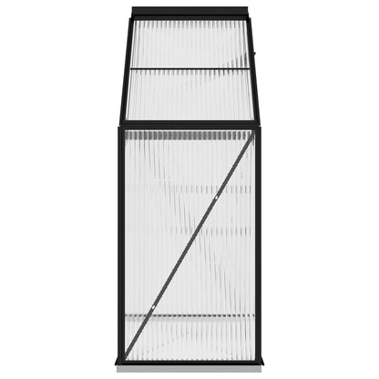 Anlehngewächshaus Anthrazit Aluminium 1,33 M² 190 x 70 x 202 cm - Fuer Daheim