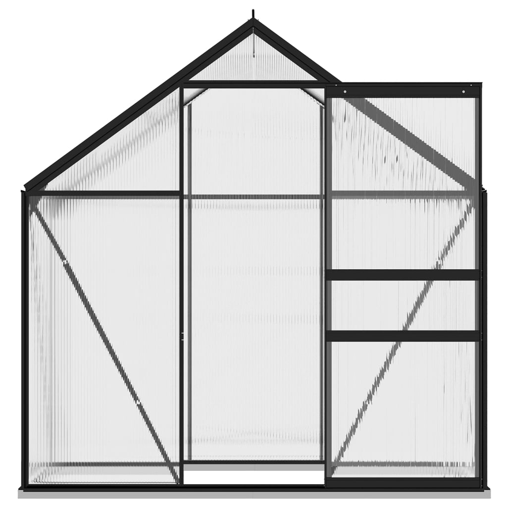 Anlehngewächshaus Anthrazit Aluminium 1,33 M² 190 x 70 x 202 cm - Fuer Daheim