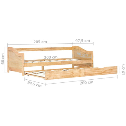 Ausziehsofa Bettgestell Kiefernholz 90×200 Cm Braun - Fuer Daheim