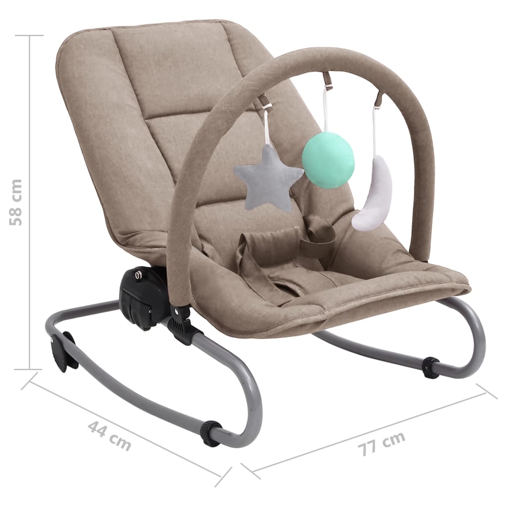 Babywippe Taupe Stahl - Fuer Daheim