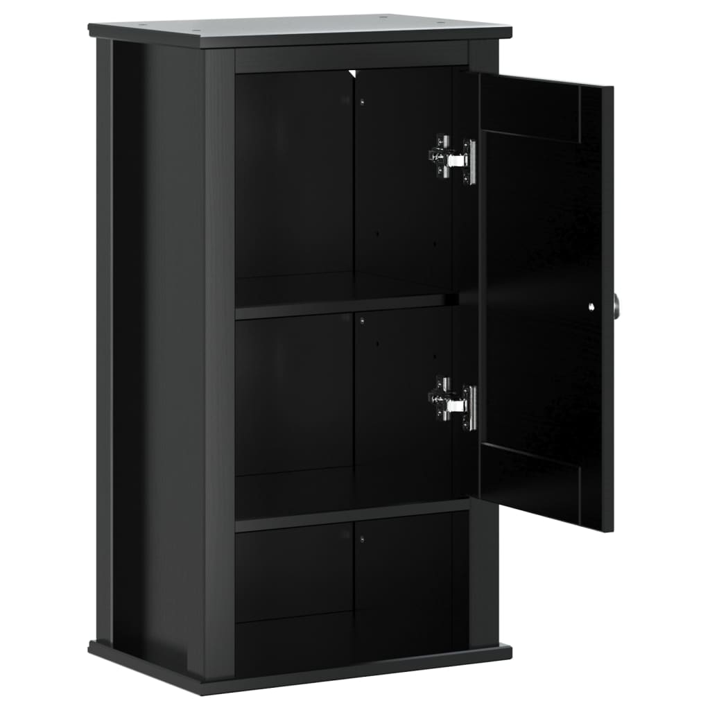 Bad-Wandschrank Berg Schwarz 40X27X71,5 Cm Massivholz Kiefer 40 x 27 x 71.5 cm - Fuer Daheim