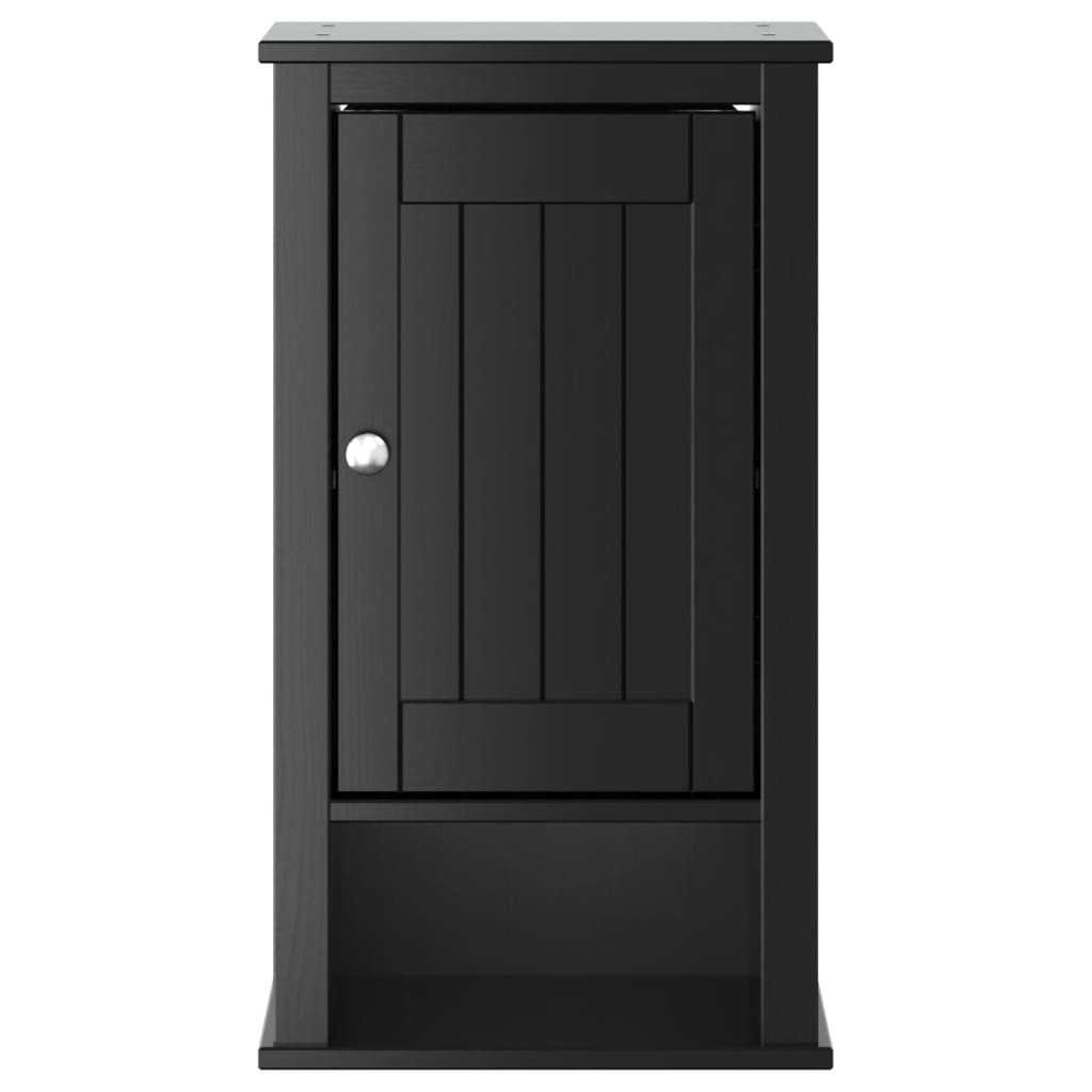 Bad-Wandschrank Berg Schwarz 40X27X71,5 Cm Massivholz Kiefer 40 x 27 x 71.5 cm - Fuer Daheim