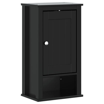 Bad-Wandschrank Berg Schwarz 40X27X71,5 Cm Massivholz Kiefer 40 x 27 x 71.5 cm - Fuer Daheim