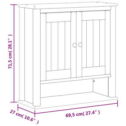 Bad-Wandschrank Berg Schwarz 69,5X27X71,5 Cm Massivholz 69.5 x 27 x 71.5 cm - Fuer Daheim