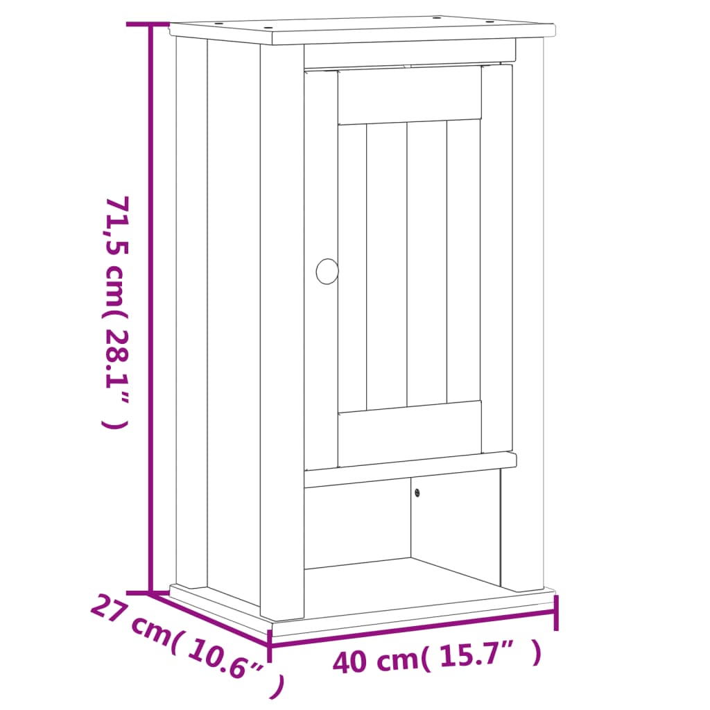 Bad-Wandschrank Berg Weiß 40X27X71,5 Cm Massivholz Kiefer 40 x 27 x 71.5 cm - Fuer Daheim