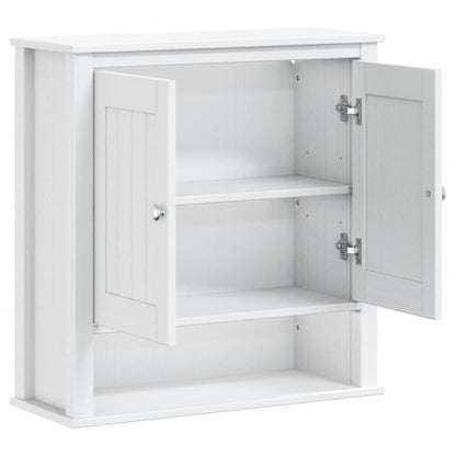 Bad-Wandschrank Berg Weiß 69,5X27X71,5 Cm Massivholz 69.5 x 27 x 71.5 cm - Fuer Daheim