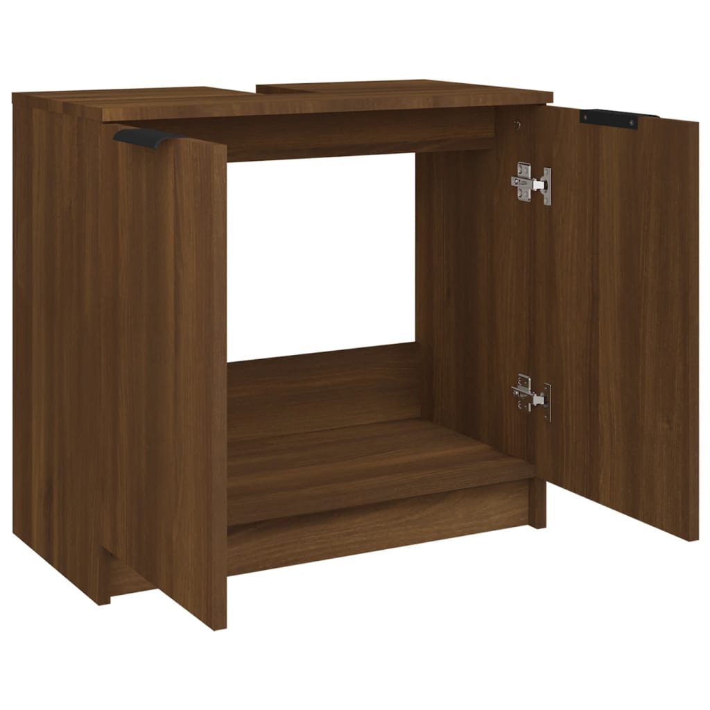 Badezimmerschrank Braun Eiche 64,5X33,5X59 Cm Holzwerkstoff - Fuer Daheim