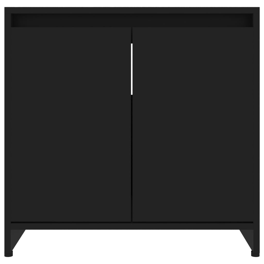 Badezimmerschrank Schwarz 60X33X61 Cm Holzwerkstoff - Fuer Daheim