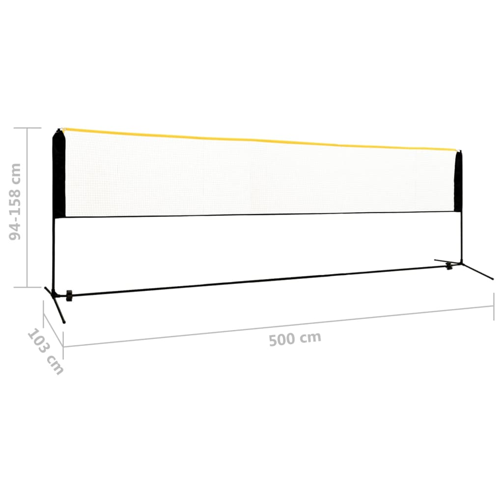 Badmintonnetz Verstellbar 500X103X94-158 Cm Metall 500 x 103 x 158 cm - Fuer Daheim