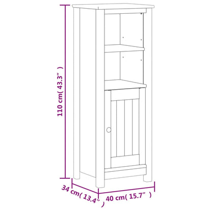 Badschrank Berg Schwarz 40X34X110 Cm Massivholz Kiefer 40 x 34 x 110 cm - Fuer Daheim