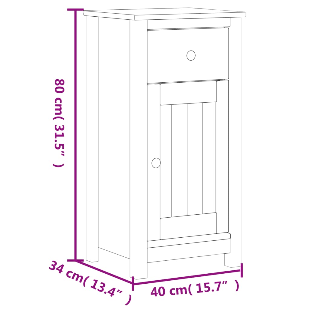 Badschrank Berg Schwarz 40X34X80 Cm Massivholz Kiefer 40 x 34 x 80 cm - Fuer Daheim