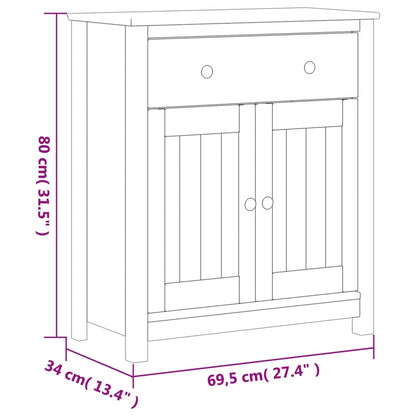 Badschrank Berg Schwarz 69,5X34X80 Cm Massivholz Kiefer 69.5 x 34 x 80 cm - Fuer Daheim