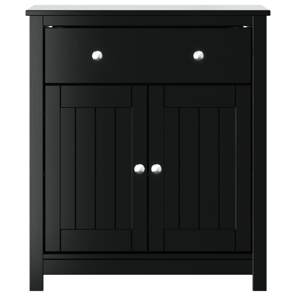 Badschrank Berg Schwarz 69,5X34X80 Cm Massivholz Kiefer 69.5 x 34 x 80 cm - Fuer Daheim