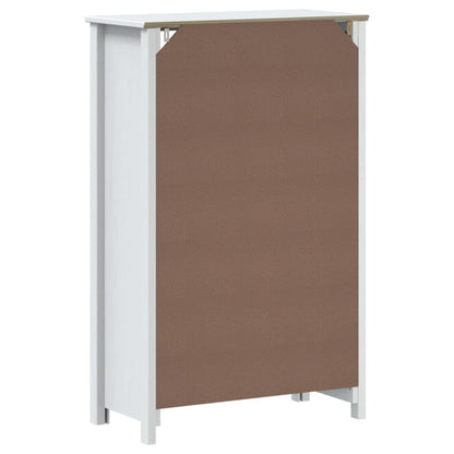 Badschrank Berg Weiß 69,5X34X110 Cm Massivholz Kiefer 69.5 x 34 x 110 cm - Fuer Daheim