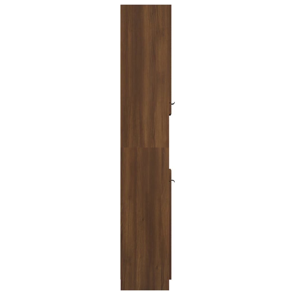 Badschrank Braun Eichen-Optik 32X34X188,5 Cm Holzwerkstoff Braune Eiche - Fuer Daheim