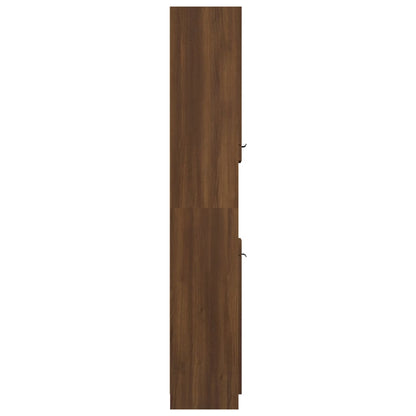 Badschrank Braun Eichen-Optik 32X34X188,5 Cm Holzwerkstoff Braune Eiche - Fuer Daheim