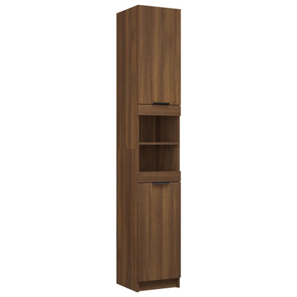 Badschrank Braun Eichen-Optik 32X34X188,5 Cm Holzwerkstoff Braune Eiche - Fuer Daheim