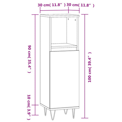 Badschrank Schwarz 30X30X100 Cm Holzwerkstoff - Fuer Daheim