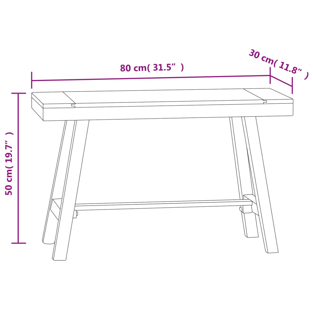 Bank 80 Cm Massivholz Teak - Fuer Daheim