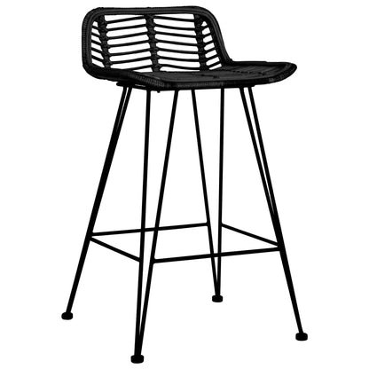 Barhocker 2 Stk. Schwarz Rattan - Fuer Daheim