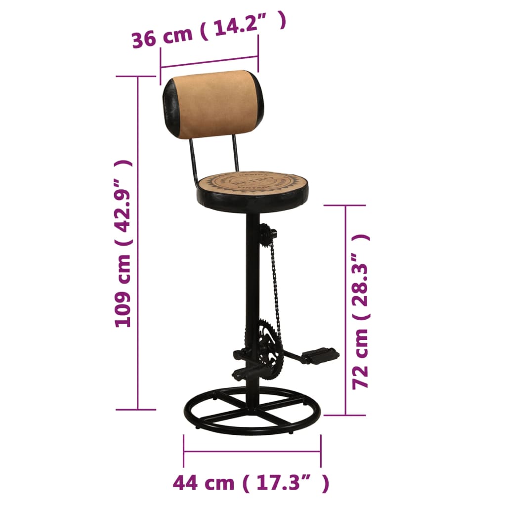 Barhocker Mit Canvas-Aufdruck 2 Stk. Braun Schwarz Ziegenleder Braun und Schwarz - Fuer Daheim