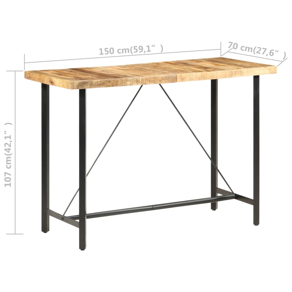 Bartisch 150X70X107 Cm Raues Mangoholz 150 x 70 x 107 cm - Fuer Daheim