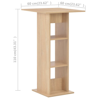 Bartisch Eichenbraun 60X60X110 Cm - Fuer Daheim