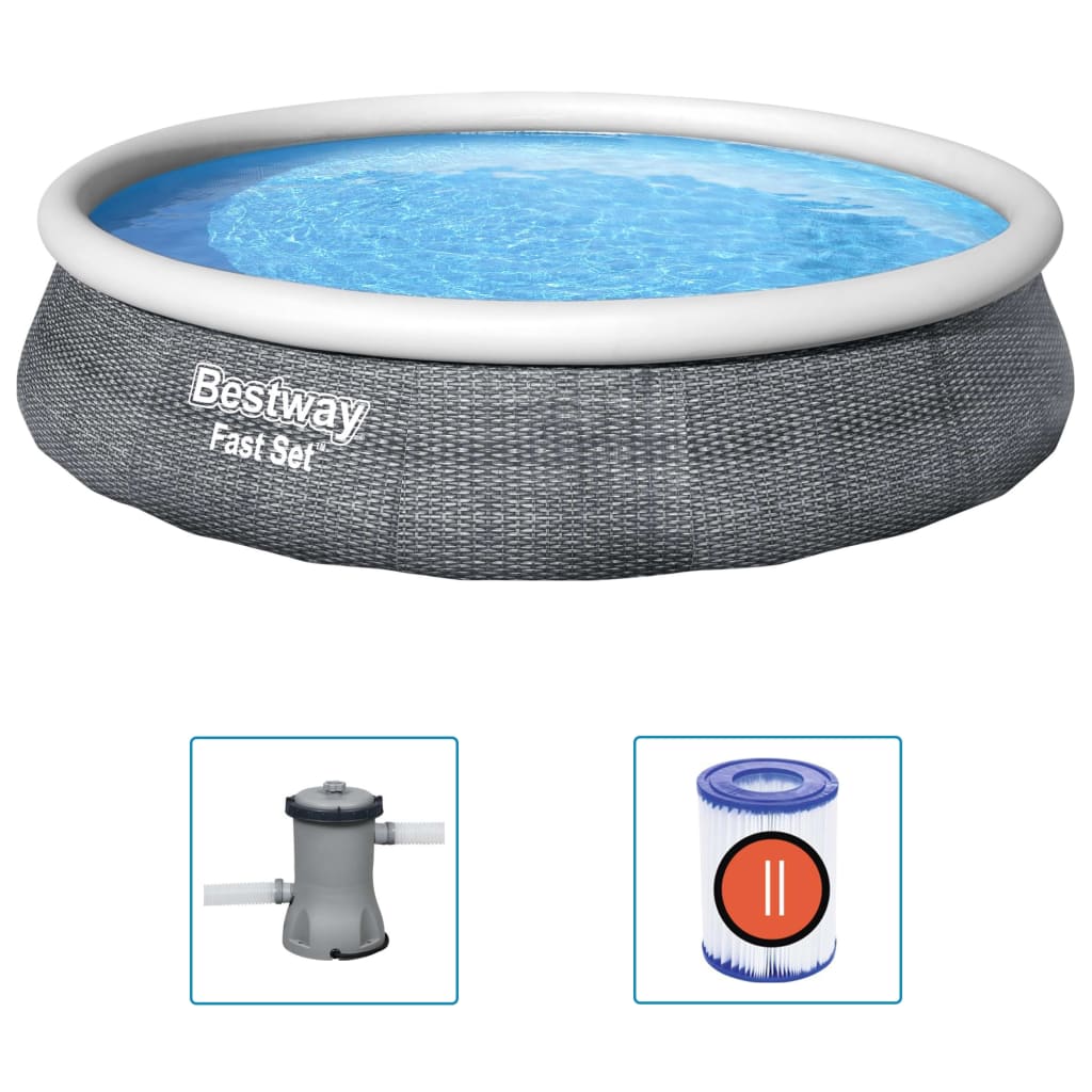 Bestway Fast Set Pool-Set Mit Pumpe Aufblasbar 396X84 Cm - Fuer Daheim