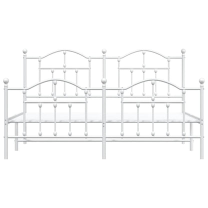 Bettgestell Mit Kopf- Und Fußteil Metall Weiß 160X200 Cm 160 x 200 cm mit Kopfteil & Fußteil - Fuer Daheim