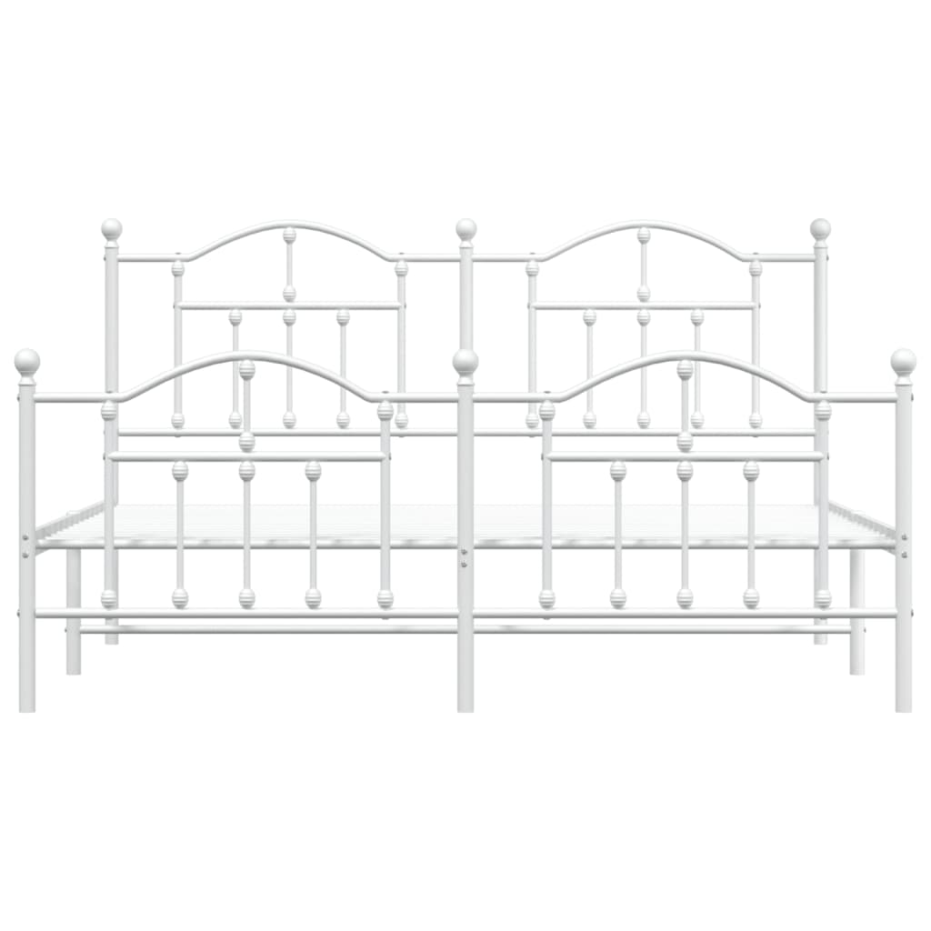 Bettgestell Mit Kopf- Und Fußteil Metall Weiß 180X200 Cm 180 x 200 cm mit Kopfteil & Fußteil - Fuer Daheim