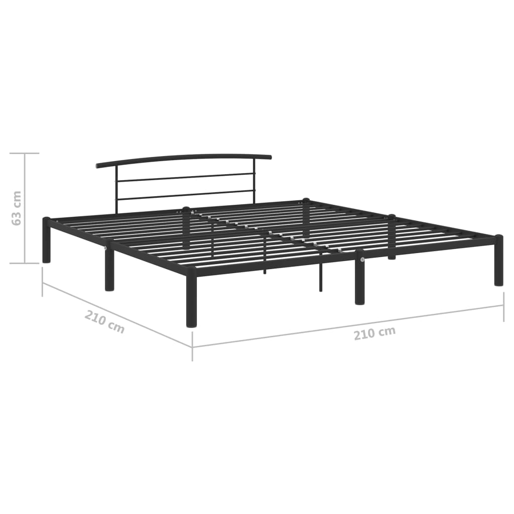 Bettgestell Schwarz Metall 200X200 Cm 200 x 200 cm - Fuer Daheim