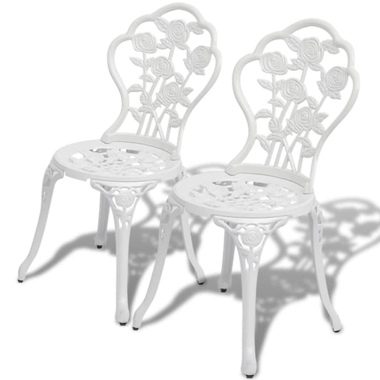 Bistro-Stühle 2 Stk. Aluminiumguss Weiß - Fuer Daheim