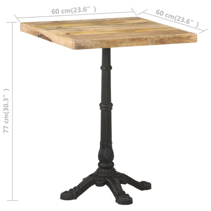 Bistrotisch 60X60X77 Cm 4 legs Quadratisch Raues Mangoholz - Fuer Daheim