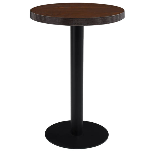 Bistrotisch Dunkelbraun 60 Cm Mdf Dunkelbraun und Schwarz 60 x 75 cm - Fuer Daheim