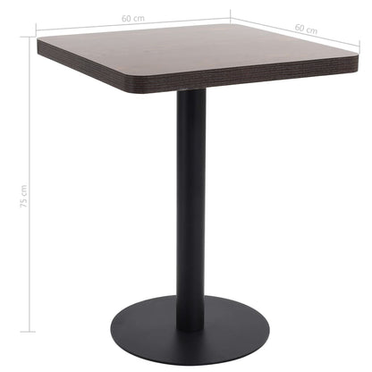 Bistrotisch Dunkelbraun 60X60 Cm Mdf Dunkelbraun und Schwarz 60 x 60 x 75 cm - Fuer Daheim