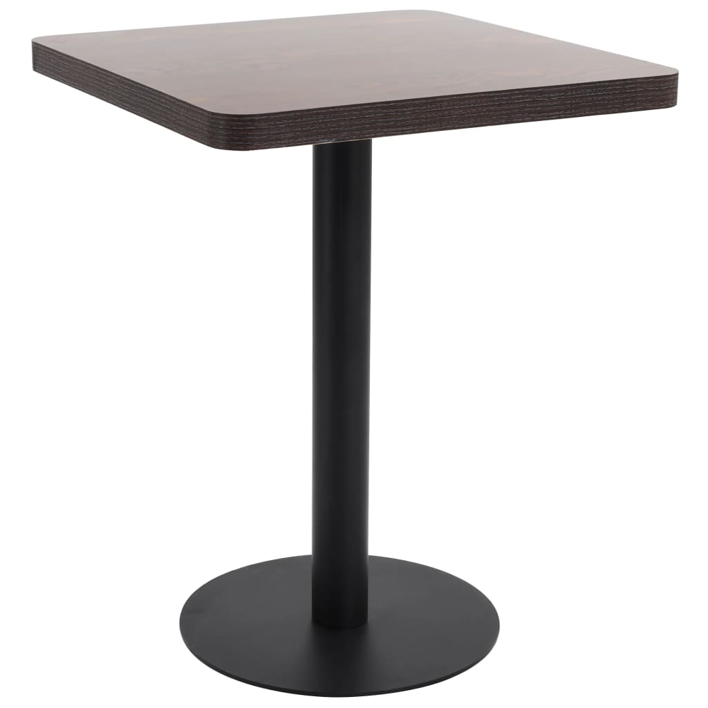 Bistrotisch Dunkelbraun 60X60 Cm Mdf Dunkelbraun und Schwarz 60 x 60 x 75 cm - Fuer Daheim