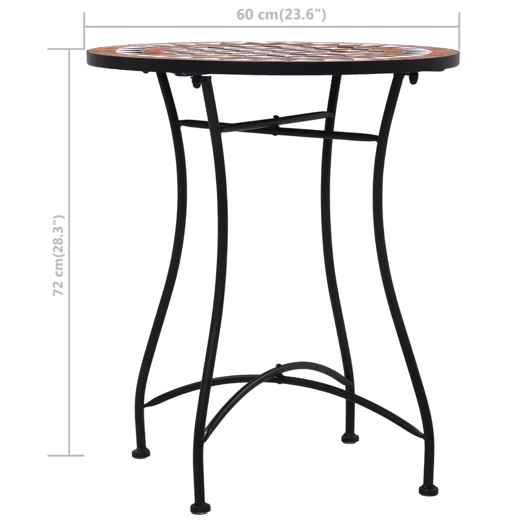 Bistrotisch Mosaik Keramik Braun 60 Cm - Fuer Daheim