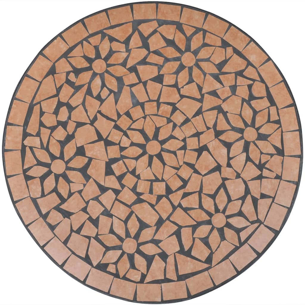 Bistrotisch Terracotta-Rot 60 Cm Mosaik Terrakotta Rund - Fuer Daheim