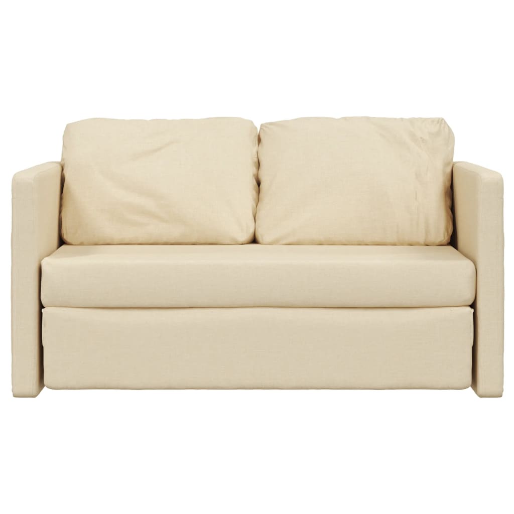 Bodensofa Mit Schlaffunktion Creme 112X174X55 Cm Stoff - Fuer Daheim