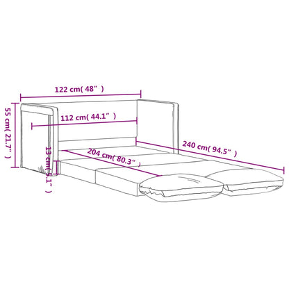 Bodensofa Mit Schlaffunktion Dunkelgelb 122X204X55 Cm Samt - Fuer Daheim