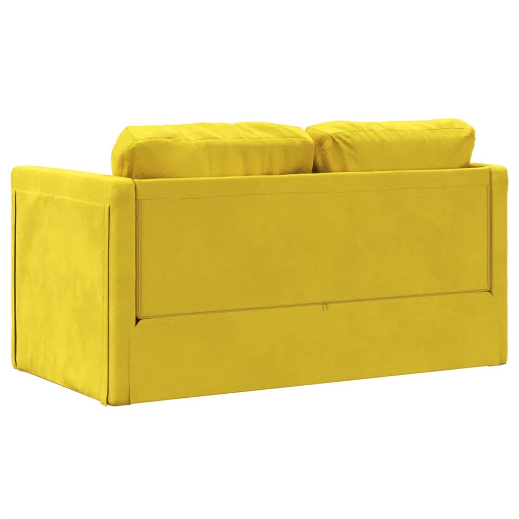 Bodensofa Mit Schlaffunktion Dunkelgelb 122X204X55 Cm Samt - Fuer Daheim