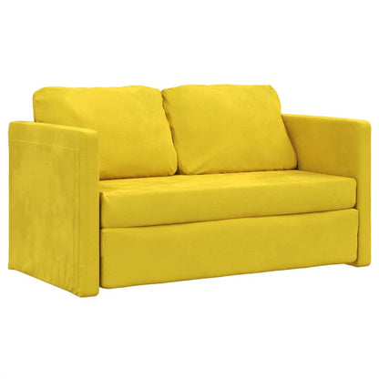 Bodensofa Mit Schlaffunktion Dunkelgelb 122X204X55 Cm Samt - Fuer Daheim