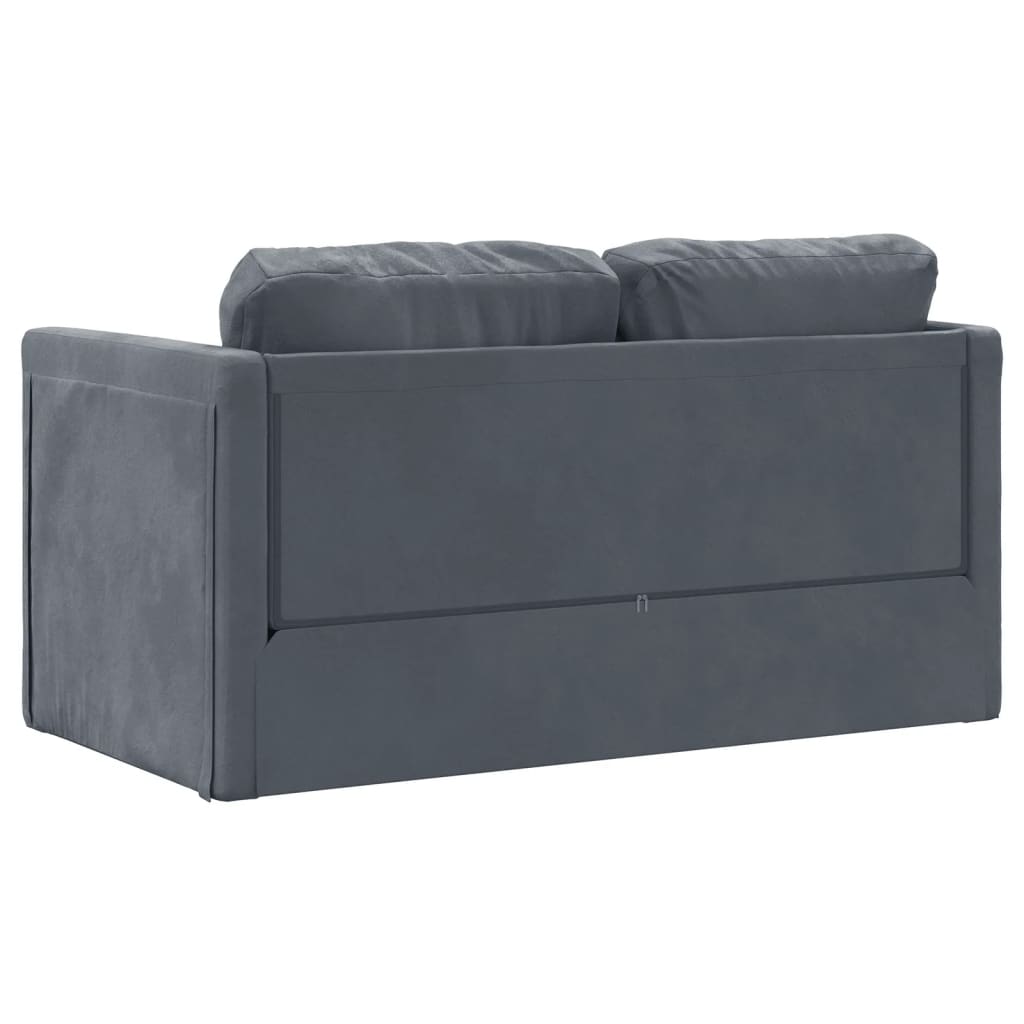 Bodensofa Mit Schlaffunktion Dunkelgrau 122X204X55 Cm Samt - Fuer Daheim