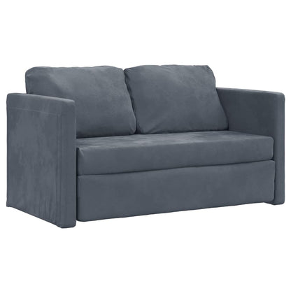 Bodensofa Mit Schlaffunktion Dunkelgrau 122X204X55 Cm Samt - Fuer Daheim